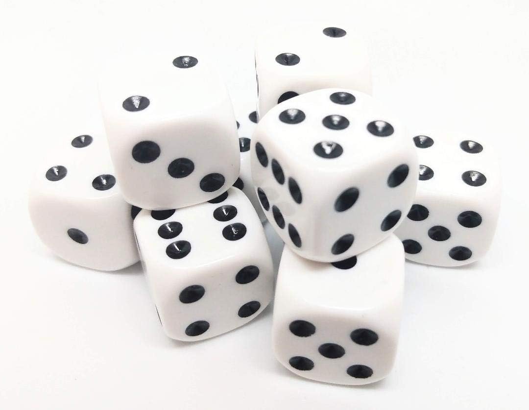 Ultimate 16mm White Dice Set 